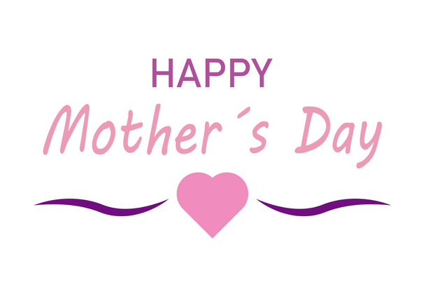 Congratulações com o Dia das Mães com corações rosa. - Vetor, Imagem