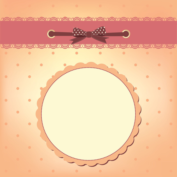 Vector greeting card with bow - Διάνυσμα, εικόνα