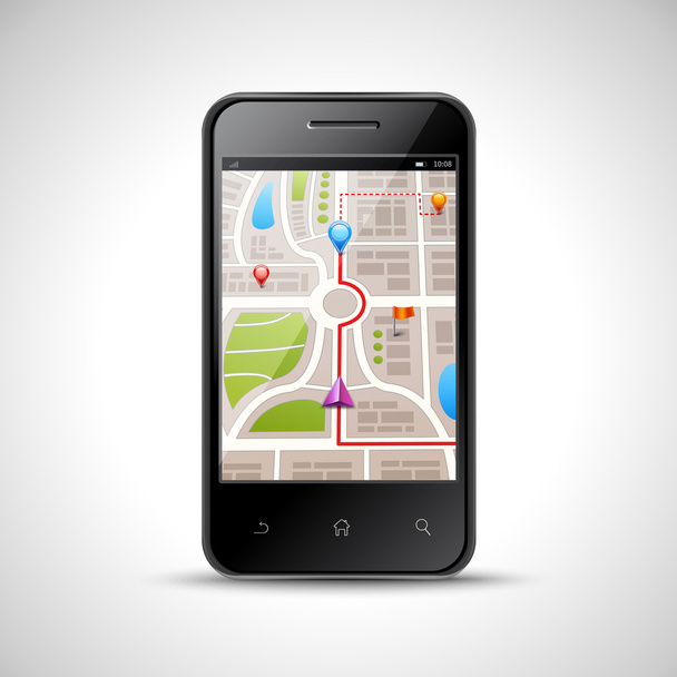 Smartphone Navigation Illustration - Vector, afbeelding