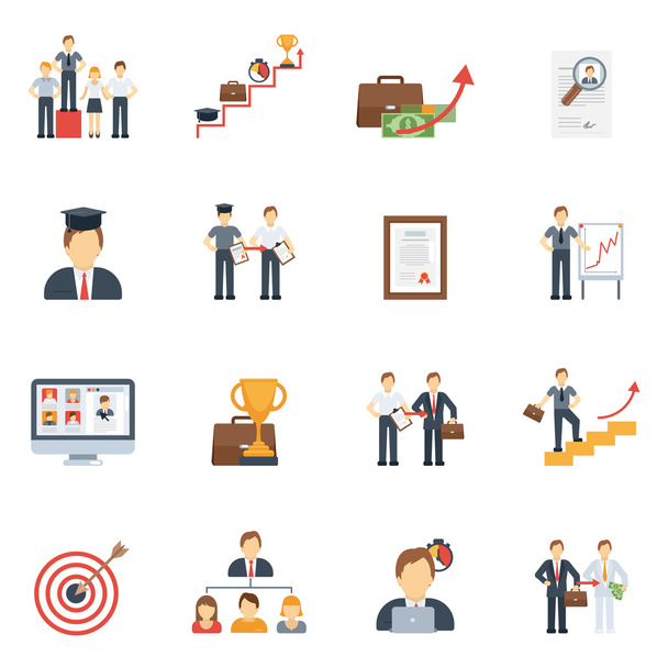 Career Icons Flat Set - Vector, Image