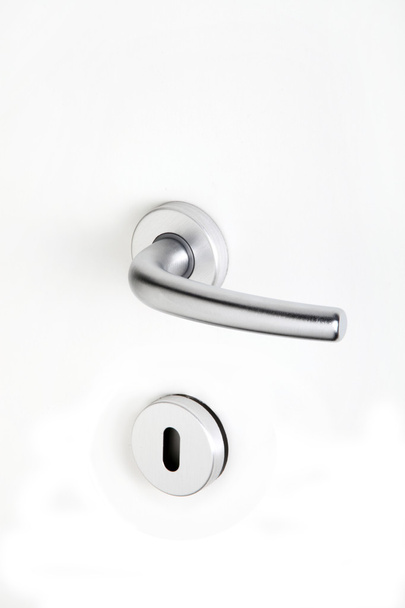 aluminum handle with lock on white - Fotoğraf, Görsel