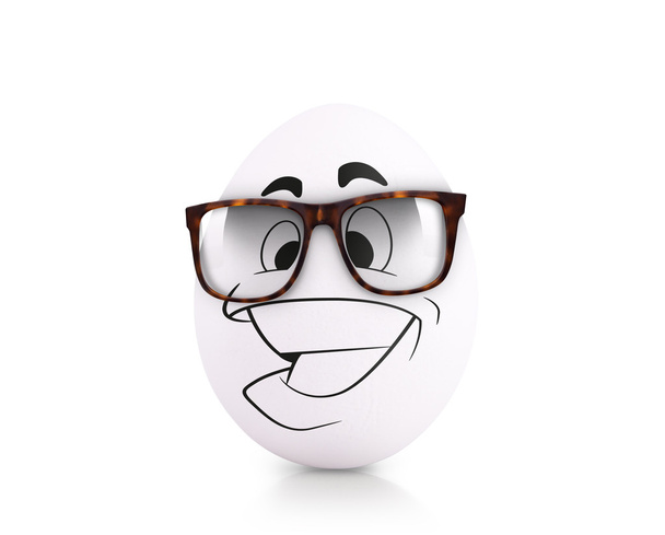 Концепція білого яйця з емоціями в одязі
 - Фото, зображення