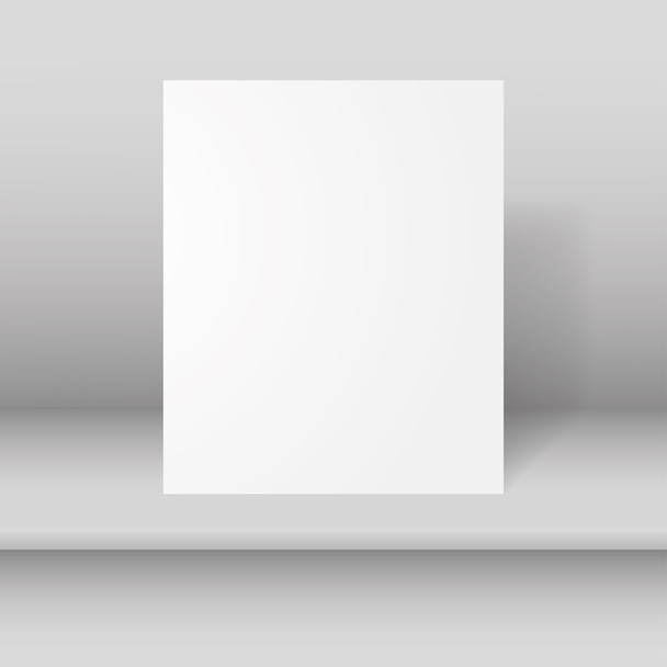Порожній білий A4 розміру векторний макет паперу висить з паперовими затискачами
. - Вектор, зображення