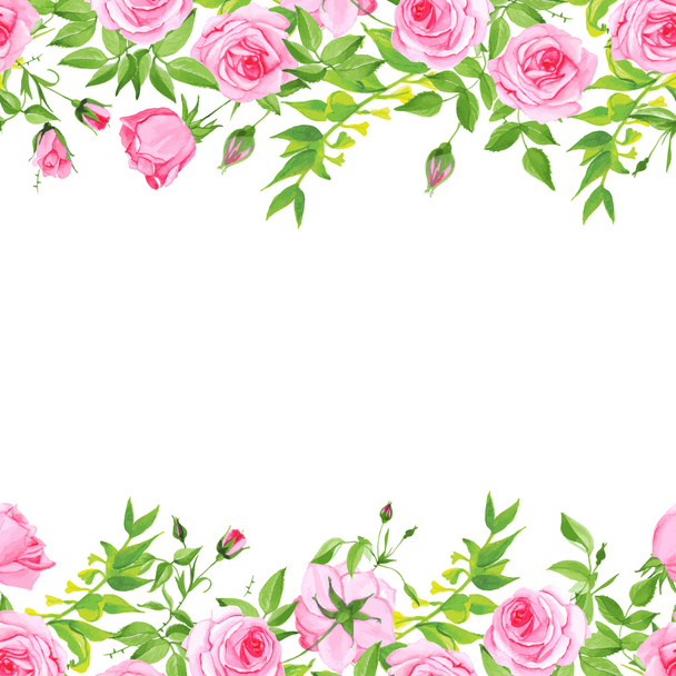 Delicate pink roses floral vector background - Vektor, obrázek