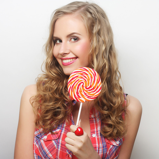 young girl with lolipop - Photo, Image