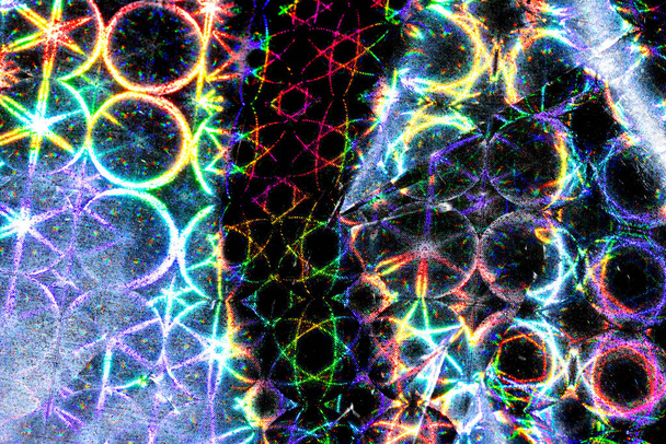 Un fondo brillante abstracto olográfico vibrante de la ciencia ficción de la pista de baile - Foto, imagen