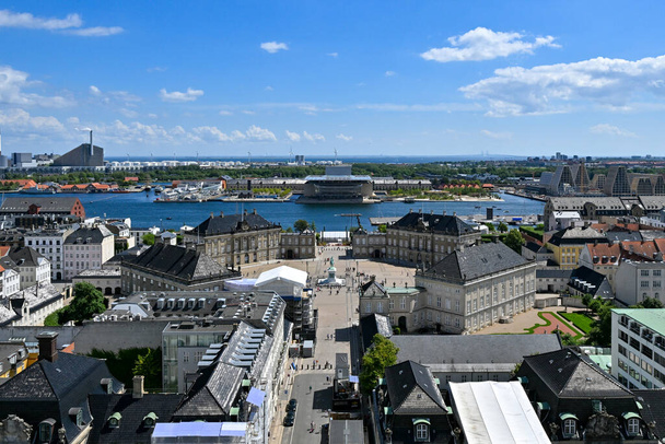 Vista panoramica dello skyline di Copenaghen, Danimarca dalla Chiesa di Federico. - Foto, immagini