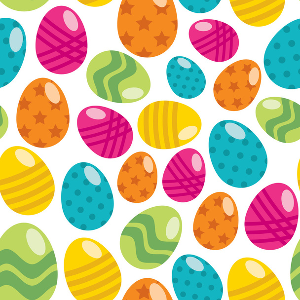 Multicolor Easter Eggs Seamless Pattern Background. - Vector, Image