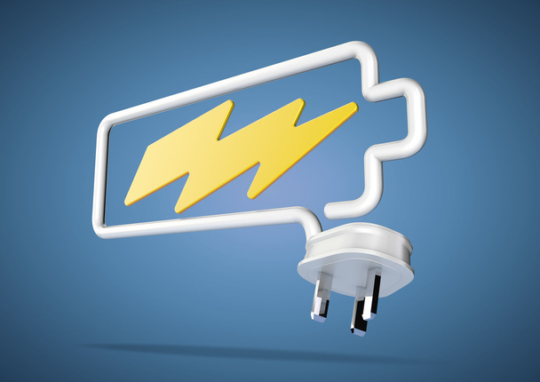 Elektrik kablo ve fiş yapar bo aydınlatma ile pil logosu - Fotoğraf, Görsel