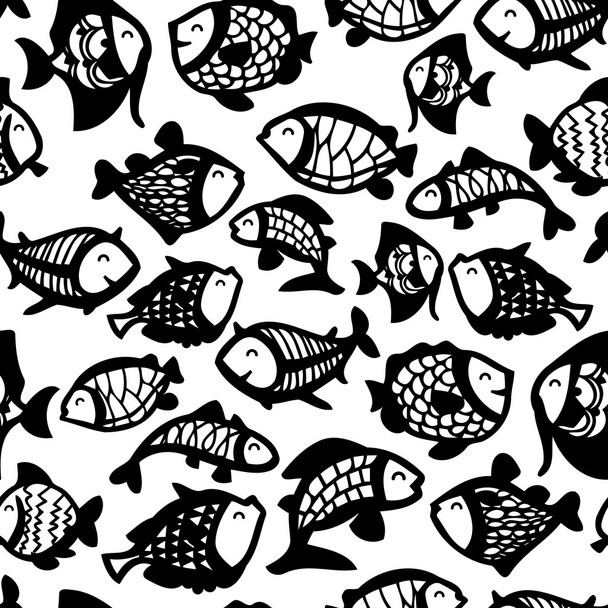 Doodle Ink Fishes fond de modèle sans couture
 - Vecteur, image
