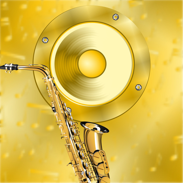 Goldener Musikhintergrund - Vektor, Bild