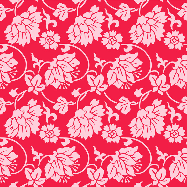 Японский Роскошный цветок кудрявый лоза вектор бесшовный - Вектор,изображение