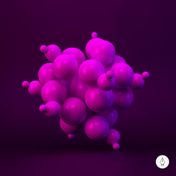 3d abstract spheres. Vector illustration. - Vetor, Imagem
