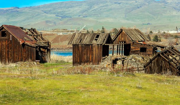 Opuszczone Indian osada w Dalles Oregon - Zdjęcie, obraz