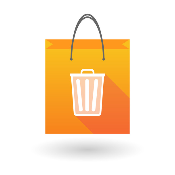 orangefarbene Einkaufstasche mit Mülleimer - Vektor, Bild