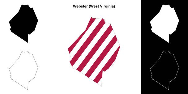 Webster County (West Virginia) körvonalazott térkép készlet - Vektor, kép