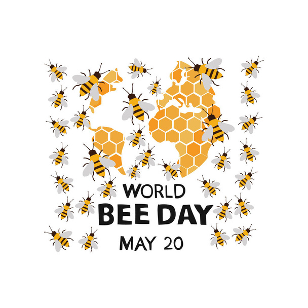 Διανύσματα της παγκόσμιας ημέρας μελισσών - Διάνυσμα, εικόνα