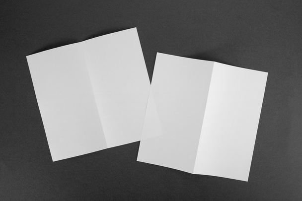 blank white folding paper flyer - Foto, Imagen