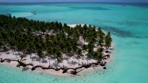 4K Aerial Drone videó gyönyörű trópusi sziget Onok fehér homokos strandok, teknősök, hajók és türkiz kék víz Balabac, Fülöp-szigetek - Felvétel, videó