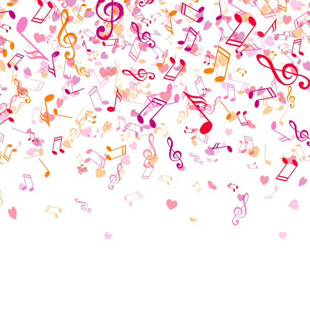 Vector Background with Colorful Music Notes - Vektör, Görsel
