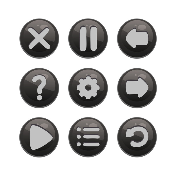 Web やゲーム デザインのためのメニュー ボタンのベクトルを設定 - ベクター画像