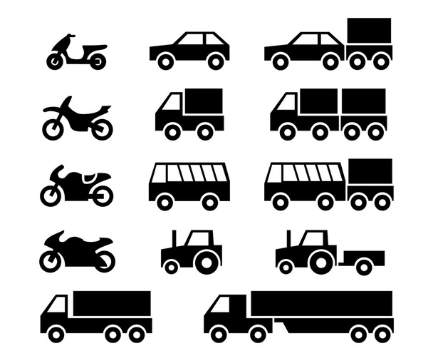 Motor vehicles icon set - Vector, Image