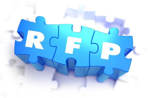 RFP - συντομογραφία για μπλε παζλ. - Φωτογραφία, εικόνα