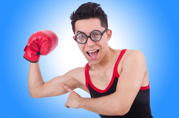 Смешной боксер против градиента
 - Фото, изображение