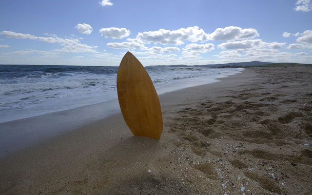 surfovací prkno v písku - Fotografie, Obrázek