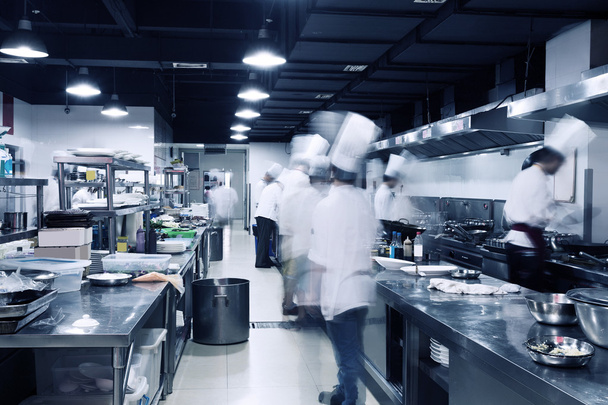 modern kitchen and busy chefs  - Foto, Imagem