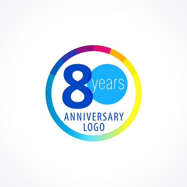 80 aniversario círculo logotipo
 - Vector, imagen