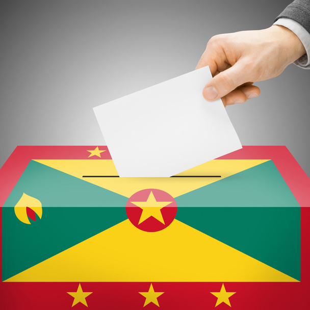 A nemzeti zászló - Grenada festett, szavazóurnákhoz - Fotó, kép