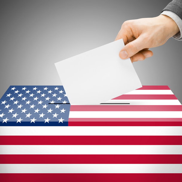 Scatola di scheda elettorale dipinta nella bandiera nazionale - Stati Uniti - Foto, immagini