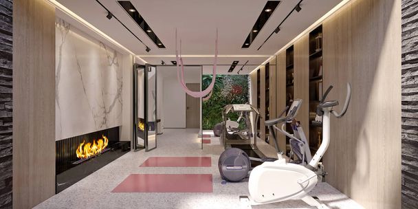 3d render fitness gym saloon - Photo, Image