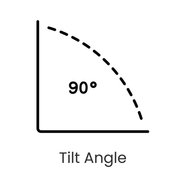 Icono de vector de línea de ángulo de inclinación con carrera editable. - Vector, imagen