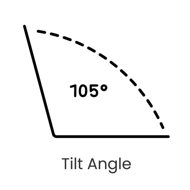 Icône vectorielle de ligne d'angle d'inclinaison avec course modifiable. - Vecteur, image