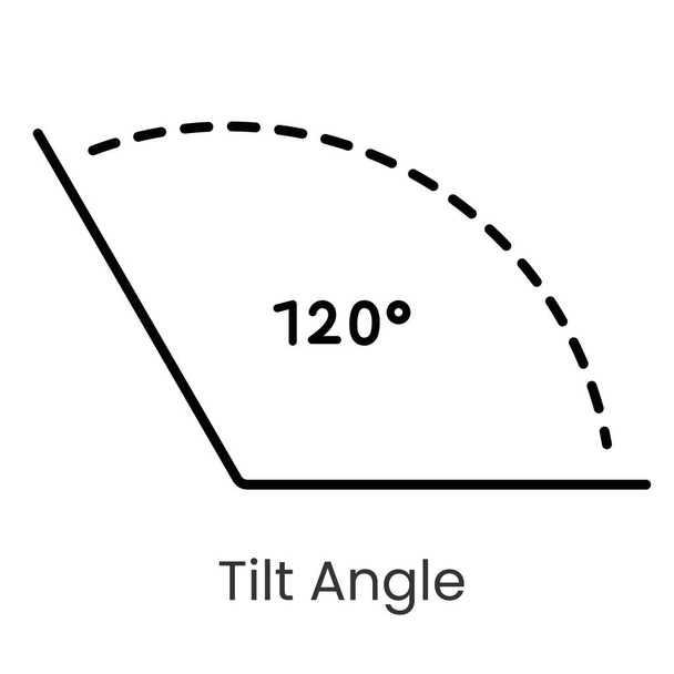 Icono de vector de línea de ángulo de inclinación con carrera editable. - Vector, imagen