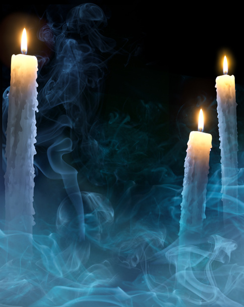 Art background with candles for a Halloween party - Photo, Image