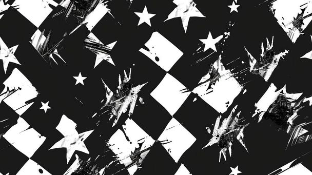 punk pop rock estilo elementos com cor splash fundo abstrato, telha padrão sem costura - Foto, Imagem