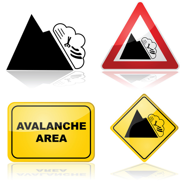Avalanche signs - Vector, Image