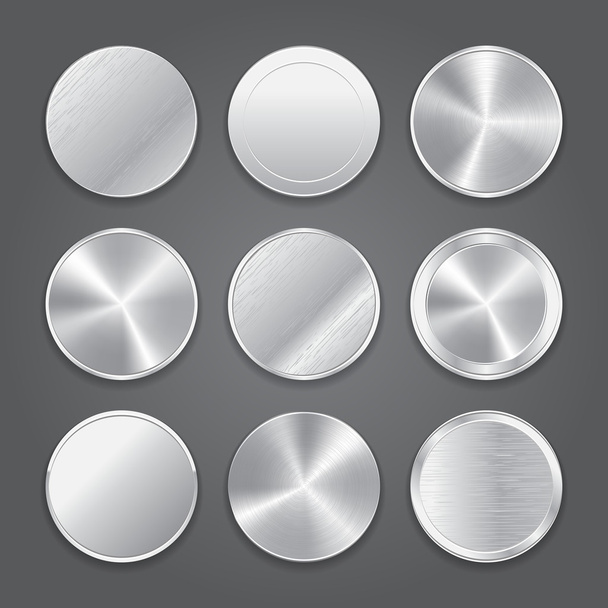 App icons background set. Metal button icons. - Vector, afbeelding