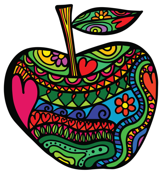 Ruky nakreslené jablko - Vektor, obrázek