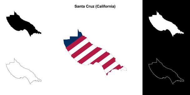 Santa Cruz County (Californie) schéma carte - Vecteur, image