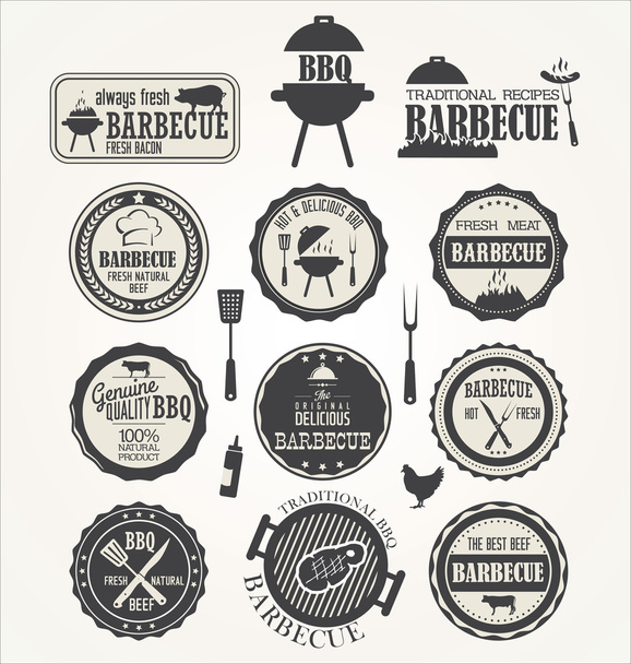 Barbecue badges collection - Vektor, Bild