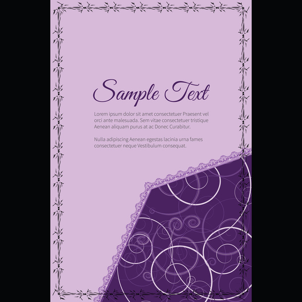 Carte d'invitation de voeux avec motif floral abstrait élégant, lig
 - Vecteur, image
