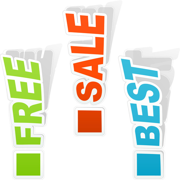 FREE, SALE and BEST. - Vector, Image