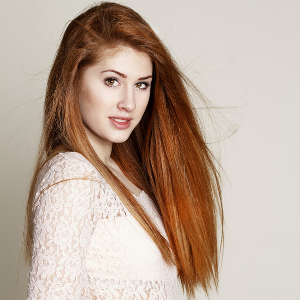Portrait of amazinly beautiful young redhead woman - Fotografie, Obrázek