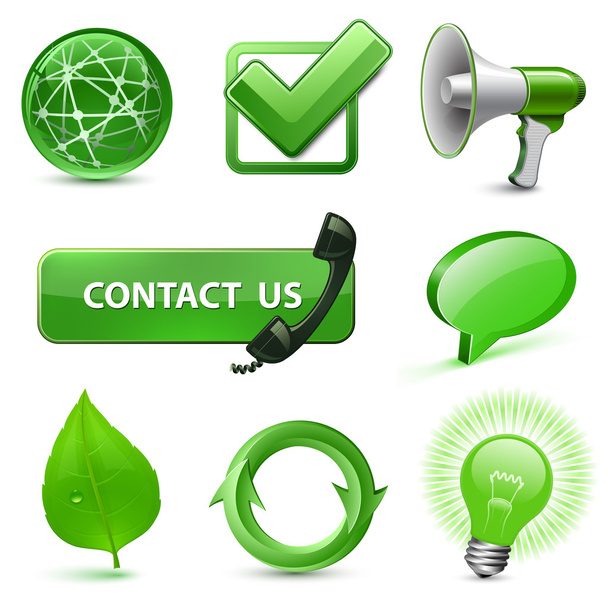 Green Web Icons - Vector, Image