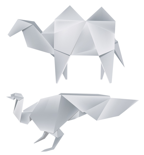 Origami_peacock_camel - Vektör, Görsel