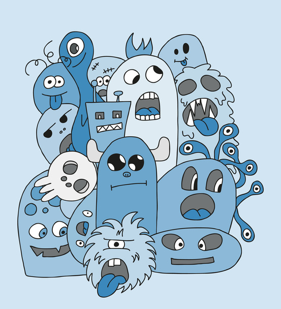 Carte drôle de monstres de dessin animé
 - Vecteur, image